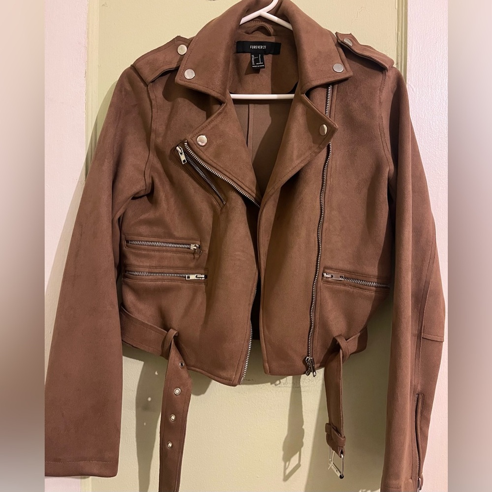 Brown Suede Biker Jacket